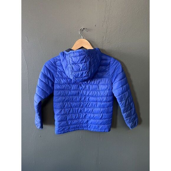 Gap Kids Blue Full Zip Quilted Full Zip Puffer Jacket Hooded Size Small PURE - Picture 2 of 3